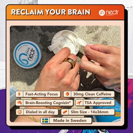 Nectr Energy Nootropic Pouches – Mild Mint Flavored, Caffeine Pouches with Cognizin® Citicoline. Sugar-Free Brain Treats. Smooth, Sustained Focus & Energy Supplement - 5 Pucks of 16pcs