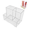 winova Acrylic Pen Holder, Transparent, 3 Tier Compartment, Pen Stand,