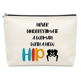 Sazuwu Hip Replacement Surgery Recovery Gifts Makeup Bag Get Well Soon Gifts for Family Friends Teen Girl Man Mom Surgery Patients from Nurse Doctor Cosmetic Bag Funny Cheer Up Gift for Female