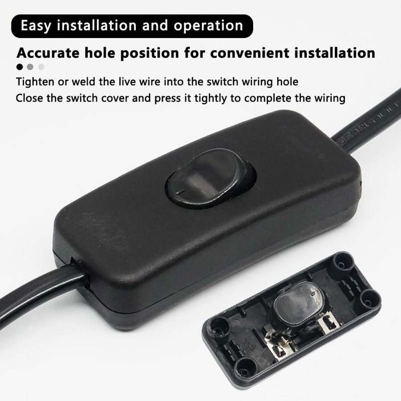 SEMINISMAR Intermediate Switch 2 Pin, 4 Pieces, Black, Polypropylene, Copper,