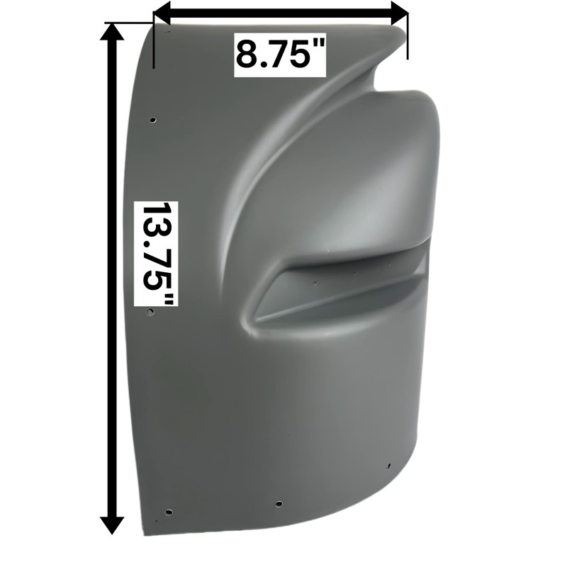 Box Truck Corner Cap LH Roadside, 13.75 x 8.75 inches,
