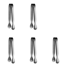 5pcs Ice Tongs,Sugar Cubes Tongs 11cm,Stainless Steel Ice Tongs, Small Serving Tongs for Tea,Coffee,Cafe,Kitchen,Afternoon Tea Black