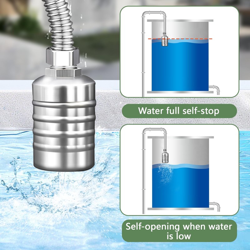 Float Valve for Water Tank Pool 1/2 Inch Automatic Water
