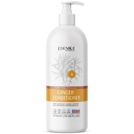 EDENIKA BOTANICALS Ginger Conditioner with Apricot, Pumpkin Seed & Grapeseed, 16 fl oz, Fortifying & Nourishing Formula, Vegan, Sulfate-Free, Paraben-Free, for All Hair Types