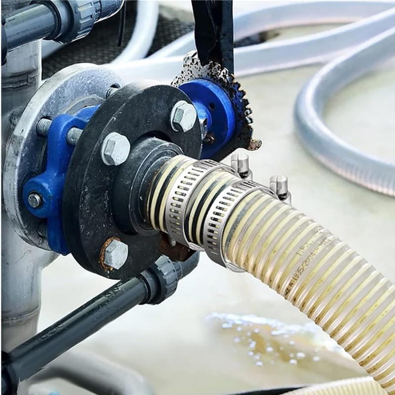 7Pcs 9.8 Feet Long Worm Gear Hose Clamp with Fasteners,