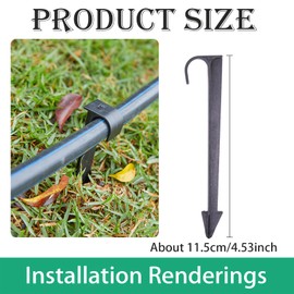 Hpamba Pack of 50 Garden Hose Ground Anchor Attachment Anchor Hose Anchor Hose Guide Attachment Anchor for Drip Hose Pearl Hose Plug-in Fork for Drip Irrigation, Hose Holder, Lawn Grid