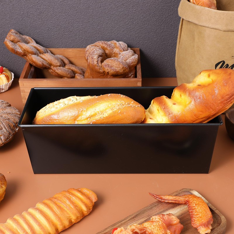 Luxshiny Pullman Loaf Pan with Lid: Non-Stick Bread Toast Box