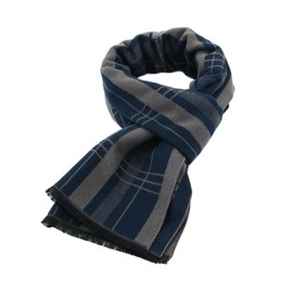 American Trends Mens Winter Warm Cashmere Scarf Plaid Tassel Scarf for Men Soft Long Cotton Scarves Light Blue