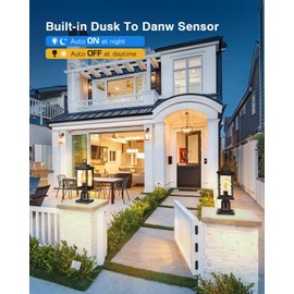 VIANIS Outdoor Post Lights Hardwired 120V, Oil Rubbed Bronze Dusk to Dawn Lantern Post for Outside with Pier Mount Base, Waterproof Aluminum ORB Exterior Lamp Post Light Fixture for Column Mount Light