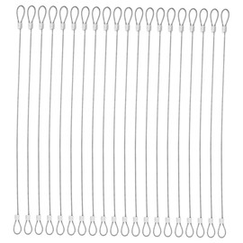 Ciieeo 20pcs Stainless Steel Safety Cables with Loops Antidrop Design Security Wire for Versatile Applications for Luggage Lock and Stage Lighting