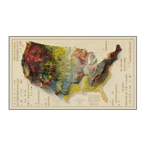 Muir Way - USA Geological 1932 Shaded Relief Map -