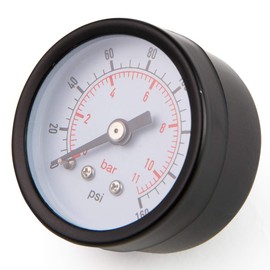 Stark USA XtremepowerUS Universal Pool Filter Pressure Gauge Spa/Pool/Aquarium Water Pressure Gauge, 1.5" Dial, 0-160 Psi, Rear Mount 1/8", Black (S75147)