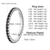 Suplight Sterling Silver Wedding Rings for Women 2MM Black CZ