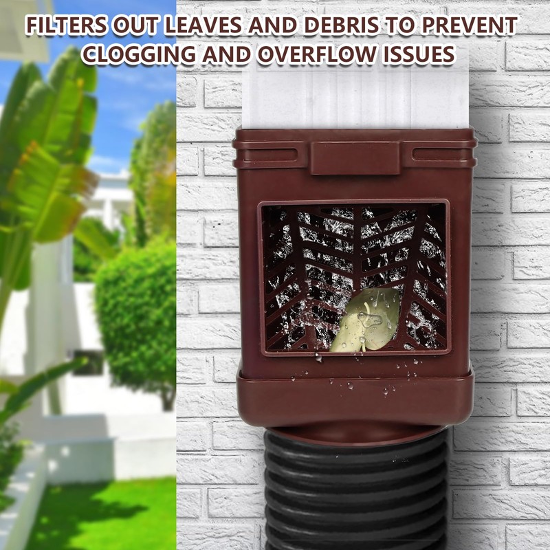 JXLXYY (2 Packs) Downspout Leaf Filter Downspout Cleanout,Leaf Removers, Gutter