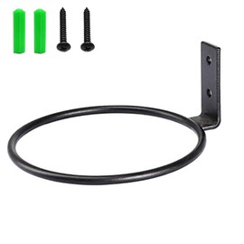 ToolOfLife Black Carbon Steel Wall Mounted Hanging Planter Ring, 20.3cm/8in, Folding or Regular Model, 4