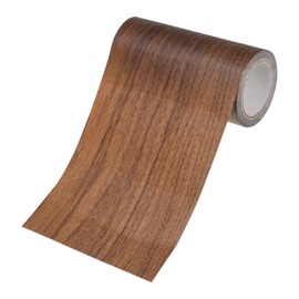 M METERXITY 1-Roll Wood Grain Repair Tape, 4 Inch x 15ft Self-Adhesive Wood Floor Tape, Realistic Textured Repair Patch, Contact Paper for Furniture/Floors/Home Decor [Dark Brown]