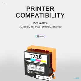 YUECOLOUR 320 Ink Cartridge 1 Pack Replacement for 320 T320 320XL High Capacity Compatible with PictureMate PM-400 PM-401 PM 400 Photo Printer (1-Pack)