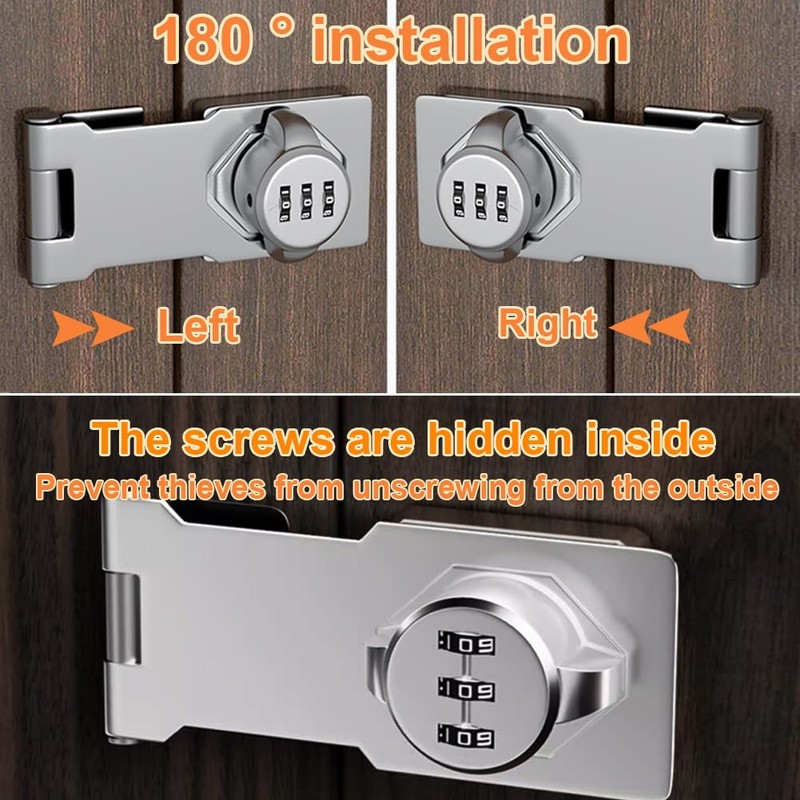Closet Locks for Double Doors - Keyless Cabinet Lock with