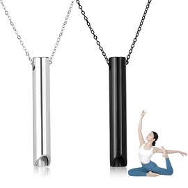 LAJUP 2 Stück Halskette Rauchfrei, Rauchentwöhnung Hilfsmitte,Atemkette Raucherentwöhnung Rauchen,Mit Aufhören Hilfsmittel,Angst Atemhalskette Raucherentwöhnung Kette Mit Pfeif