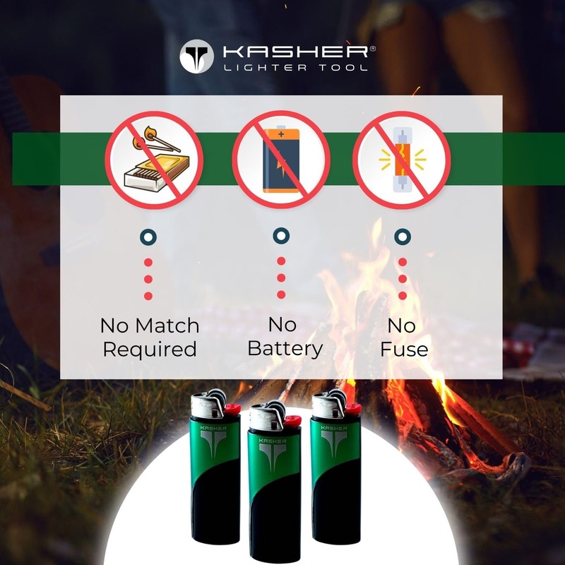 Kasher Classic Lighter Tool - Stainless Steel, Lightweight, Durable, Portable