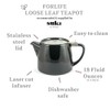 Forlife Stump Teapot, 400 mL, Graphite Black