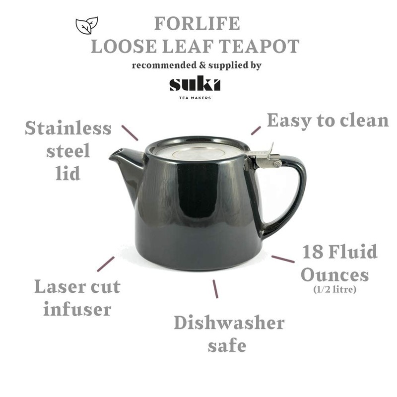 Forlife Stump Teapot, 400 mL, Graphite Black