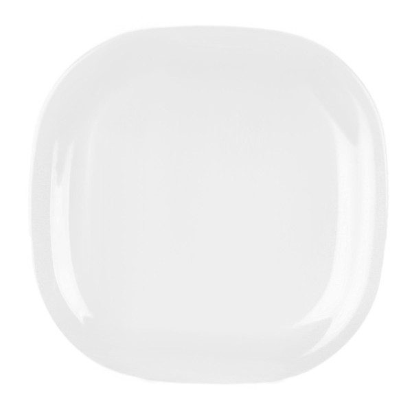 TrueCraftware- 14" x 14" Round Square Plate Passion White Color