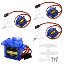 4PCS Servo Motor Compatible with SG90 Servo Motor Metal Geared Motor Kit Compatible with Arduino, RC Toys, Drone, Car, Airplane, Helicopter