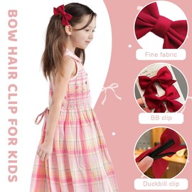 1 Pair Bow Hair Clips, Christmas Hair Accessories, Hair Clip Hair Bows Girls, Non-Slip Crocodile Hair Clips, Red Bow Hair for Christmas, Wedding, Birthday (Black)