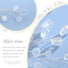 Edary Bridal Crystal Wedding Hair Vine Silver Headband Pearl Wedding