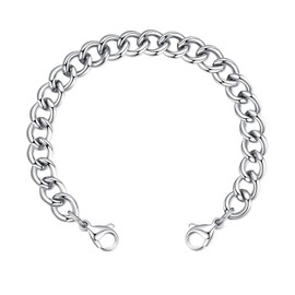 LinnaLove Stainless Steel Interchangeable Chain for Medical Alert id Bracelets for Women and Men (Cable-7 in)