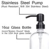 2 Pack Thick Clear Glass Pint Jar Soap Dispenser with