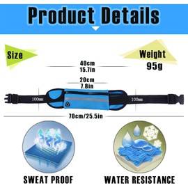 Eastrise Waterproof Running Waist Pack for Men & Women - Lightweight Anti-Slip Sports Fanny Pack with Multi-Compartment Storage, Earphone Hole & Reflective Design (Black/1 Pcs)