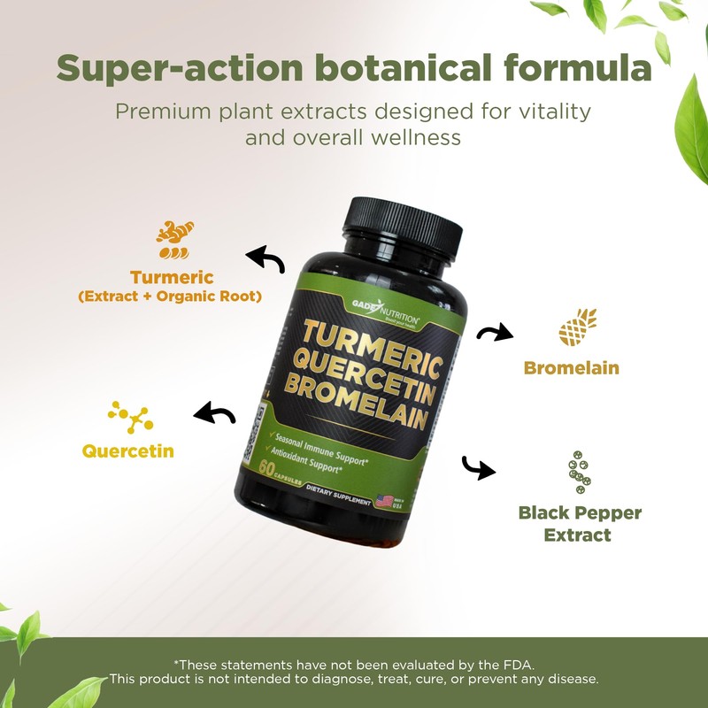 Gade Nutrition Turmeric Quercetin with Bromelain Supplement | Supplement in