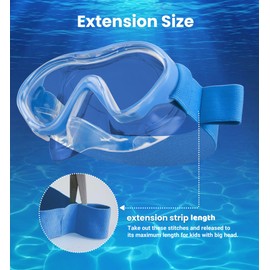 Aegend Kids Swim Goggles with Nose Cover, Snorkel Diving Mask for 3-12, Blue