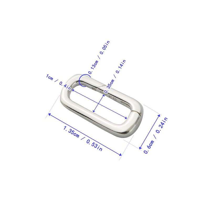 925 Sterling Silver Long Rectangular Spring Bail Connector Clasp 13.5mm