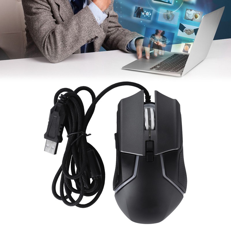 Gaming Mouse Adjustable DPI Mechanical Ergonomic RGB Lighting Wired Mice