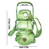 RAMAHP Kawaii frog straw bottle, frog water bottle with adjustable