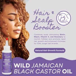 CB SMOOTHE Wild Jamaican Black Castor Oil (4 Oz, 2 PACK) – Hair Growth Formula with Biotin, Niacin & Rosemary – Gentle For Daily Use – Light Weight - Non Greasy – Improves Scalp Circulation