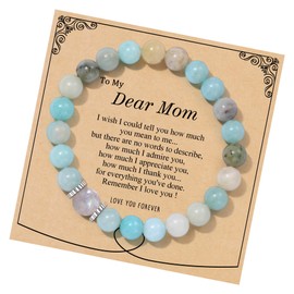 Nymerianoble Gifts for Mom Moonstone Bracelet Beaded Bracelets for Women Natural Stone Bracelet New Mom Gifts for Women Birthday Unique Mom Jewelry Mother to be Gifts