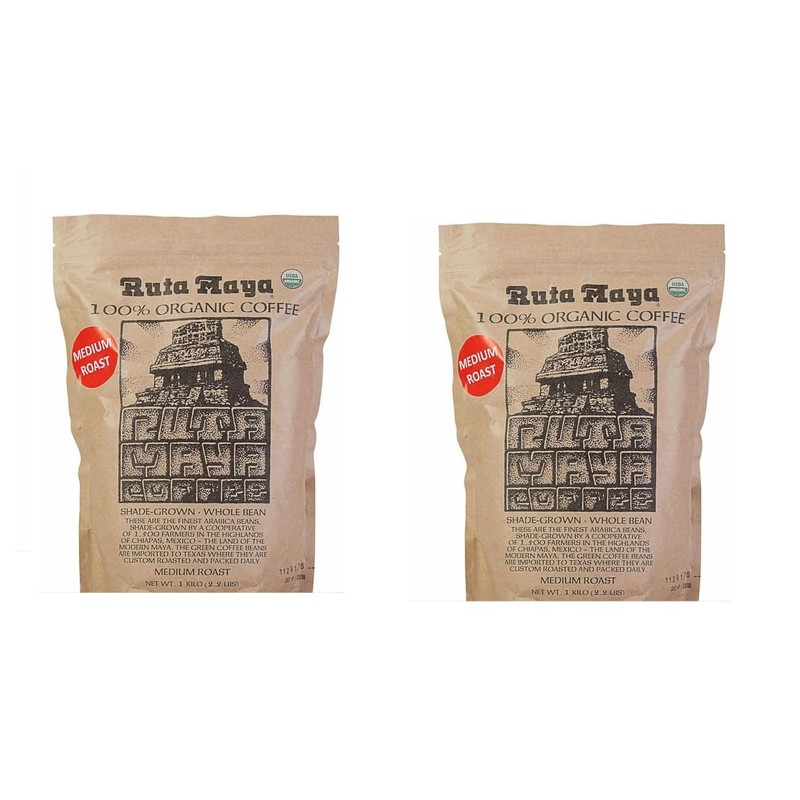 Ruta Maya Organic Medium Roast Whole Bean Coffee 2 Count
