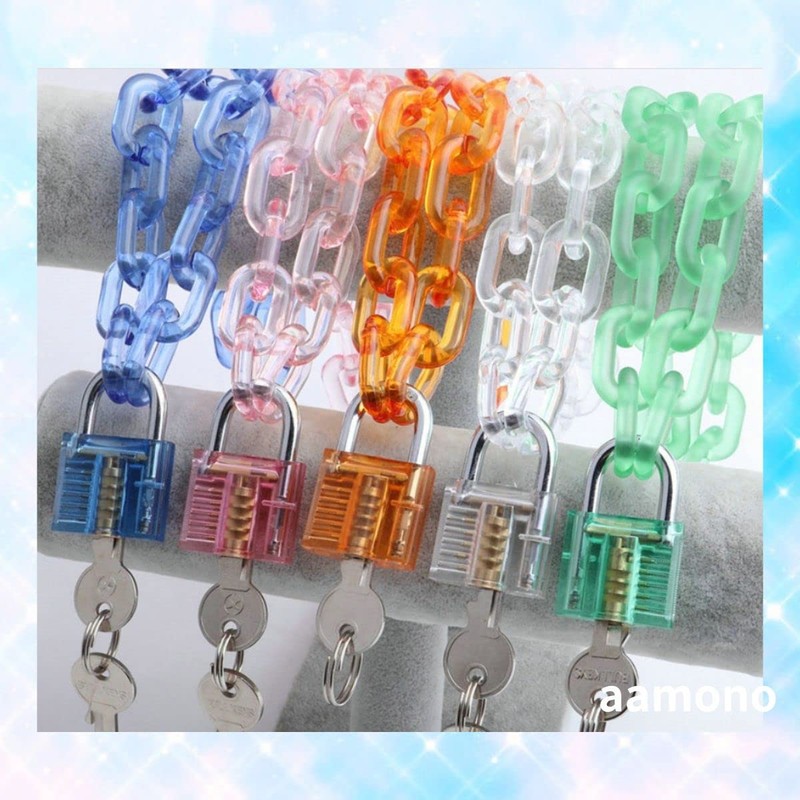 aamono Light Blue Subcal Padlock Necklace Subculture Mines Mine Accessories,