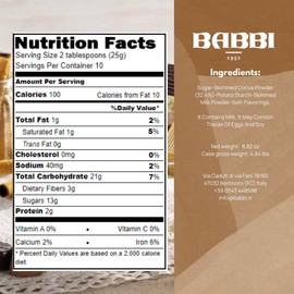 Babbi Classica Hot Milk Chocolate Mix - Gluten Free Hot Chocolate Mix Drink Powder- Premium Dark Cocoa Powder from Italy - Organic Hot Chocolate Powder - Chocolate Milk Powder in Tin (8.82 oz)