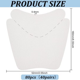 BENECREAT 40 Pairs of Cardboard Shoe Inserts, Tree Shoe Shaper Holder, Boot Shaper Holder for Men and Women, Shoe Organiser, 150 x 150 x 0.4 mm, White