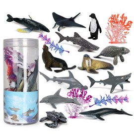 Sea Animal Toy Set for Kids 16 pcs Animal Sea Figures Ocean Toy Set for Sea Lovers Educational Toys Gift for Children