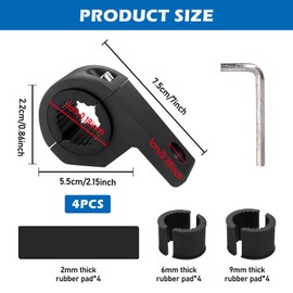 Work Light Bracket, 4 Pieces 15-32 mm Light Bar Mount Bracket with Rubber Pad, Universal Light Bar Bracket, Car Motorcycle Tube Clamp Universal for Off-Road Vehicle, Car, Truck, Motorcycle, Boat