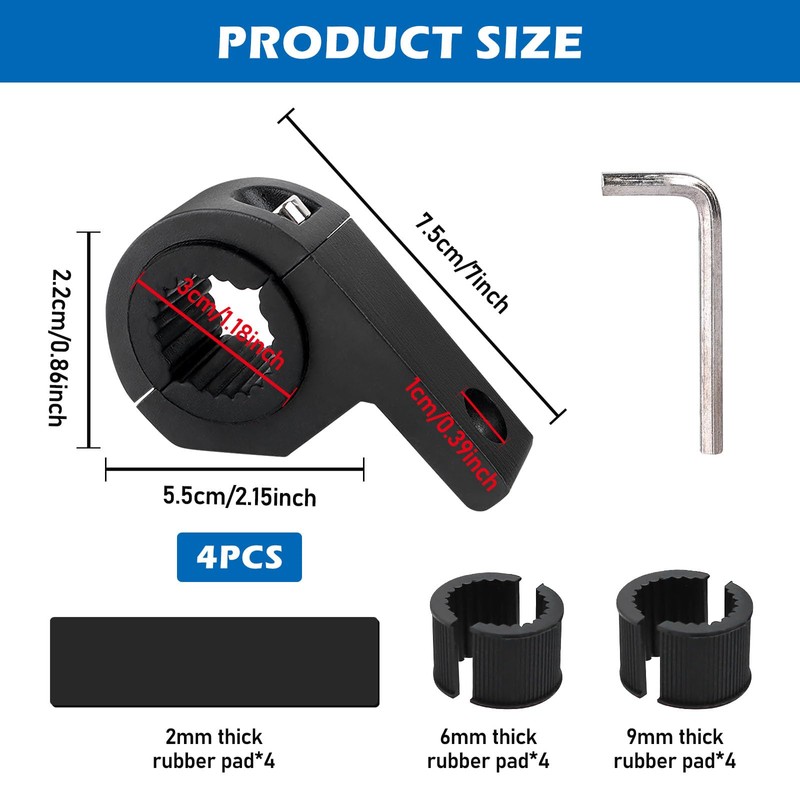 Work Light Bracket, 4 Pieces 15-32 mm Light Bar Mount