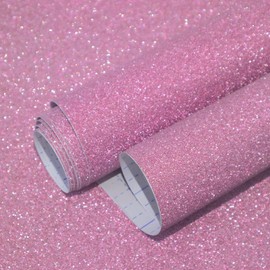 Kitico Glitter Pink Peel and Stick Wallpaper - Self Adhesive Decorative Paper DIY Decoration 17.7"x118.1"
