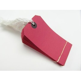 250 x Red Coloured Strung Tags 120mm x 60mm Luggage Labels Tie On Price Gift Craft Clothes