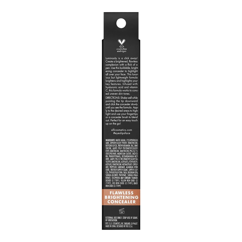 e.l.f. Flawless Brightening Concealer, Illuminating & Highlighting Face Makeup, Conceals